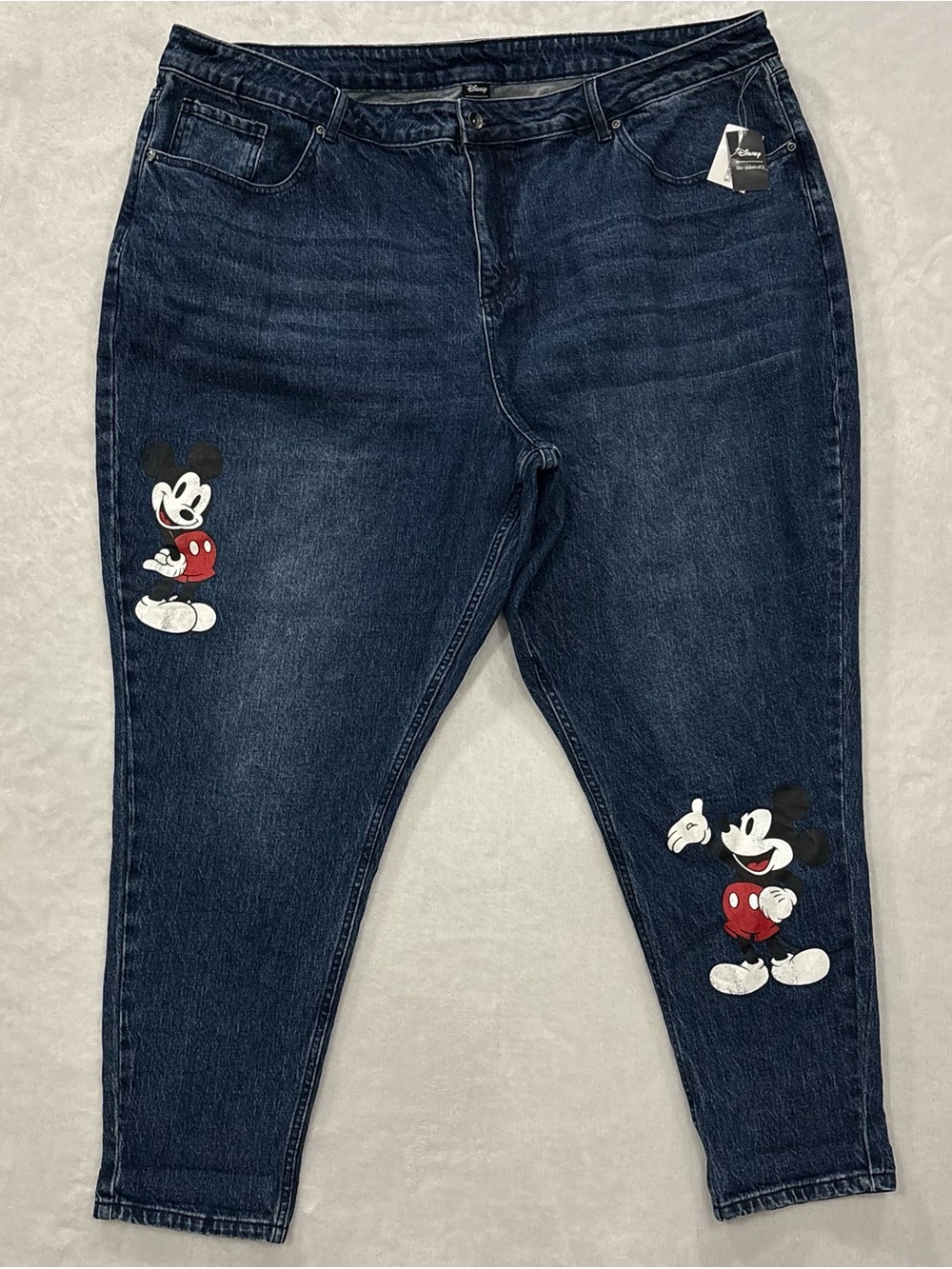 NWT Disney Mickey Mouse Denim Mom Jeans Women’s Size 24